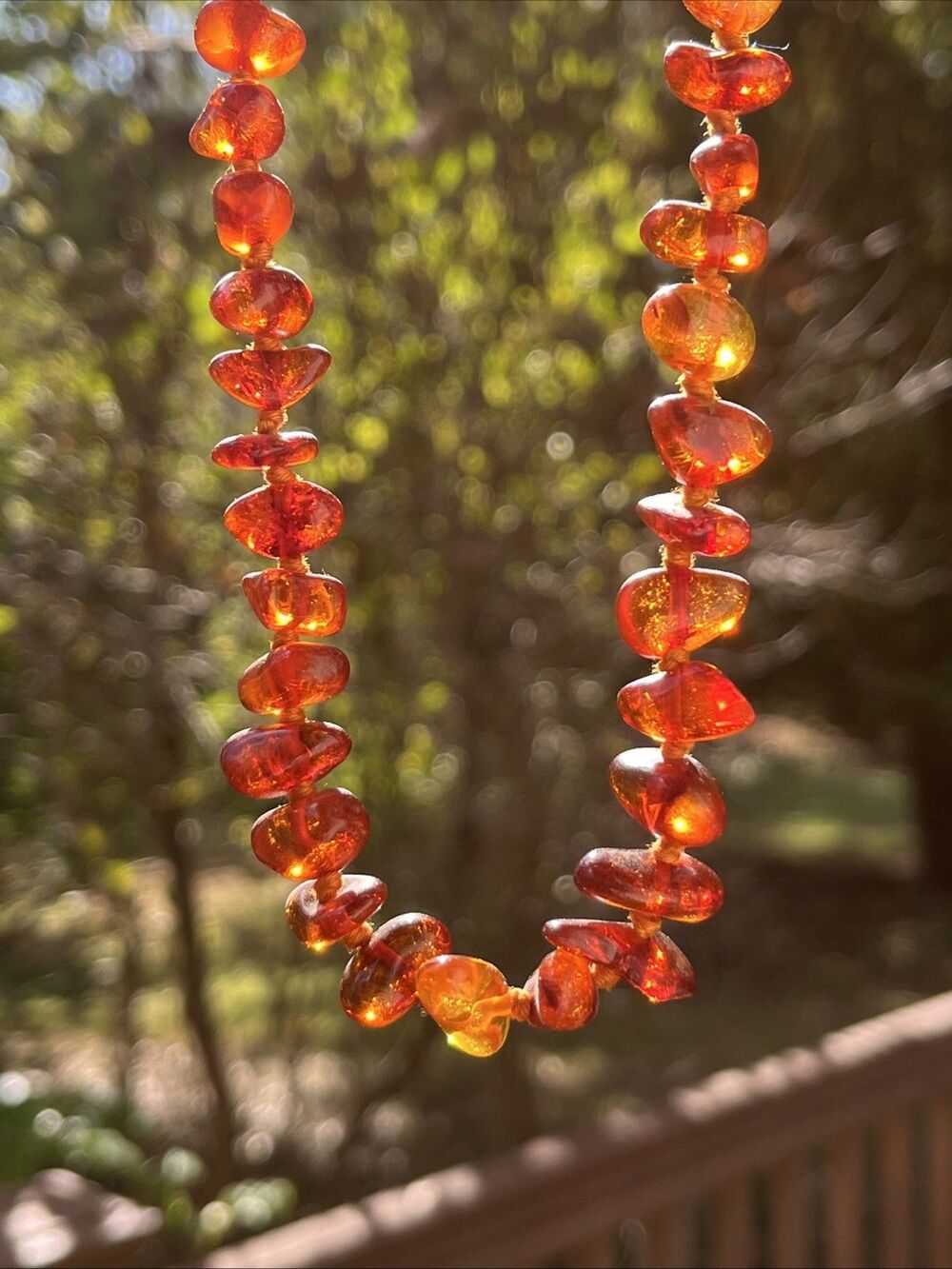 Graduated Baltic Honey Amber 13” Necklace Hand Tied Vtg